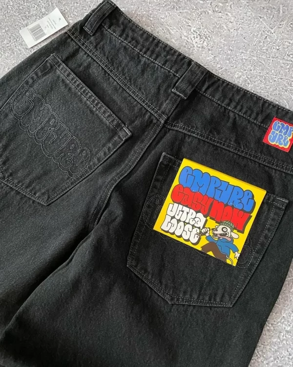 american vintage washed and distressed jeans high street casual japanese women pants y2k loose straight fit slim and versatile