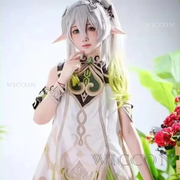 genshin impact nahida maid cosplay costume lesser lord kusanali wig cute style dress nahida genshin cosplay for girls kids size