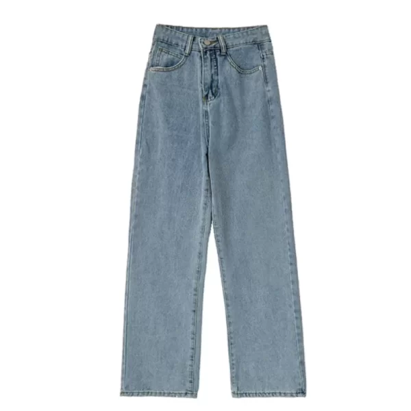 autumn spring jeans women denim pants vintage straight trousers fashion female white black solid loose casual wide leg pants