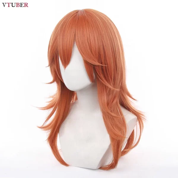 angel devil cosplay wig chainsaw man wigs angel devil cosplay 60cm orange brown heat resistant synthetic hair anime wigs +wigcap