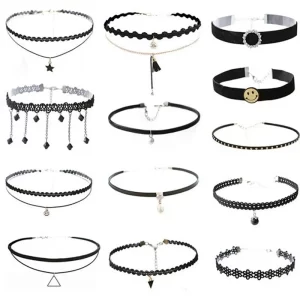 women's fashion lace choker necklace velvet star triangle flower gothic punk style birthday gift