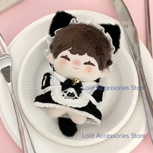 anime 10cm cotton plush doll clothes cat maid cute cartoon maid outfit doll dress up clothes plushies skirt petticoats garments