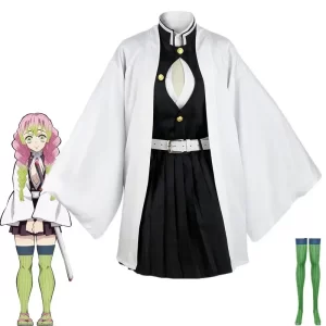 anime demon slayers kimetsu geen yaiba cosplay kostuum mitsuri kanroji kimono uniform saias halloween kleding