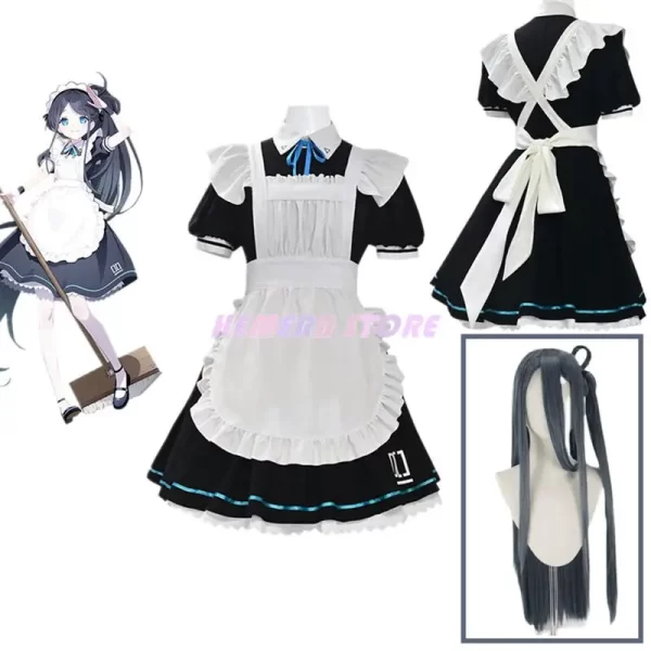 game blue archive anime tendou arisu cosplay costume wig french maid lolita skirt woman kawaii sexy carnival halloween suit