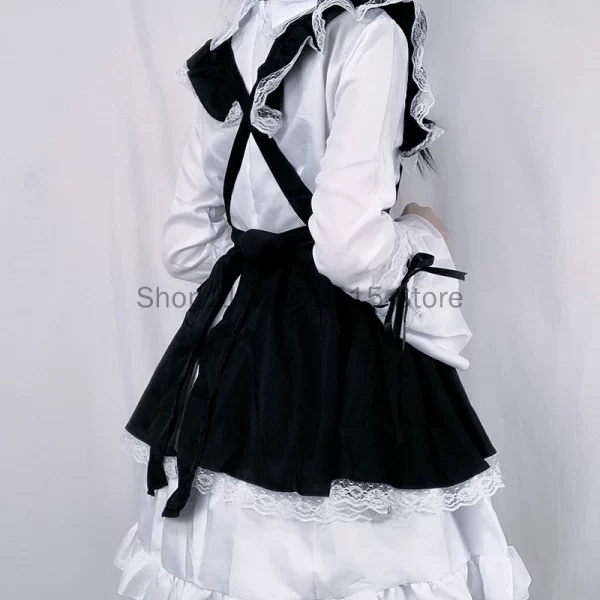 2023 halloween maid outfit lolita cosplay cute sexy erotic kawaii cafe costume black white men uniform apron dress cute bowknot