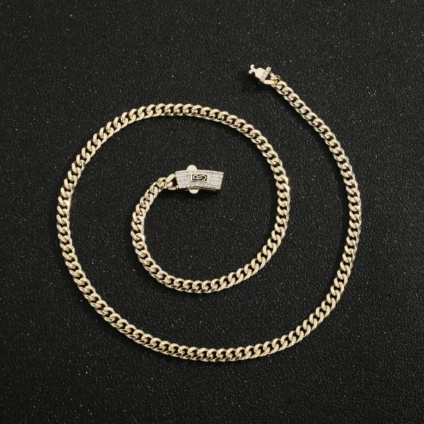 14k gold plated brass monaco 4mm necklace high quality fashion versatile men and women jewelry free shipping item