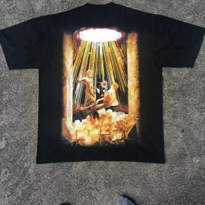 american style washed holes are old! heavy fabric! chainsaw man machima riman two dimensional short sleeved t shirt