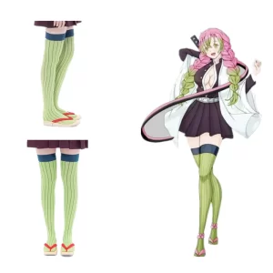 anime kimetsu no yaiba demon slayer women over knee socks lovely kanroji mitsuri xmas cosplay stockings halloween christmas