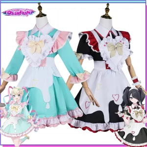 game needy streamer overload ame ame chan maid cosplay costume role play comic con dress hallowmas party wigs anime prop