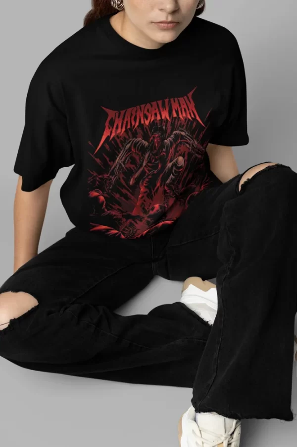 chainsaw man shirt makima power tshirt poshita t shirt denji anime manga tee asa