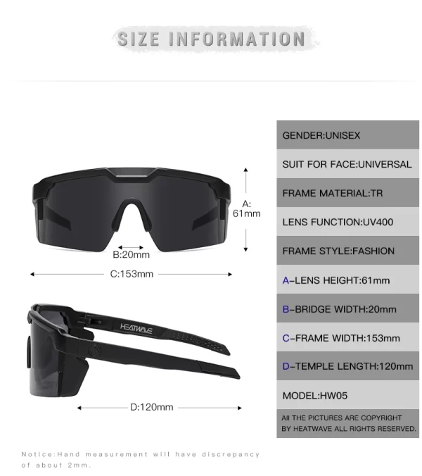 new high quality luxury heat wave brand sunglasses square conjoined lens cycling women men sun glasses uv400
