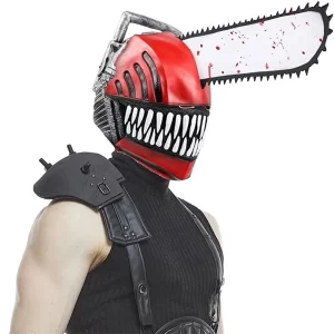 chainsaw man cosplay mask realistic anime character head cover halloween fancy dress party costume accessories horror mask