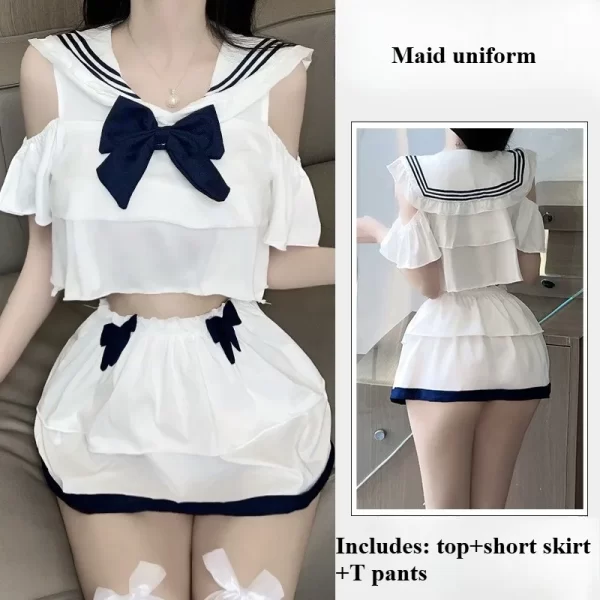 ladies' sexy lingerie sexy maid uniform hollow out hot no take off seductive suit bed hot flirting role playing uniform
