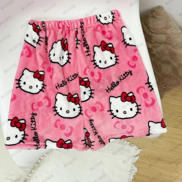 2025 summer new hello kitty printed women's pajama short pants anime loose shorts cartoon couple leisure home short trousers