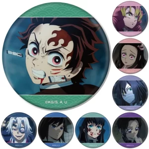 58mm anime demon slayer kimetsu no yaiba uzui tengen kanroji mitsuri cosplay costume badge pin spte tinplate brooch prop gift