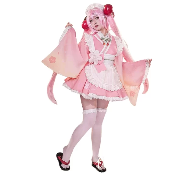 mikuu cosplay costume dokidoki r women cute pink maid dress sakura mikuu cosplay mikku costume halloween