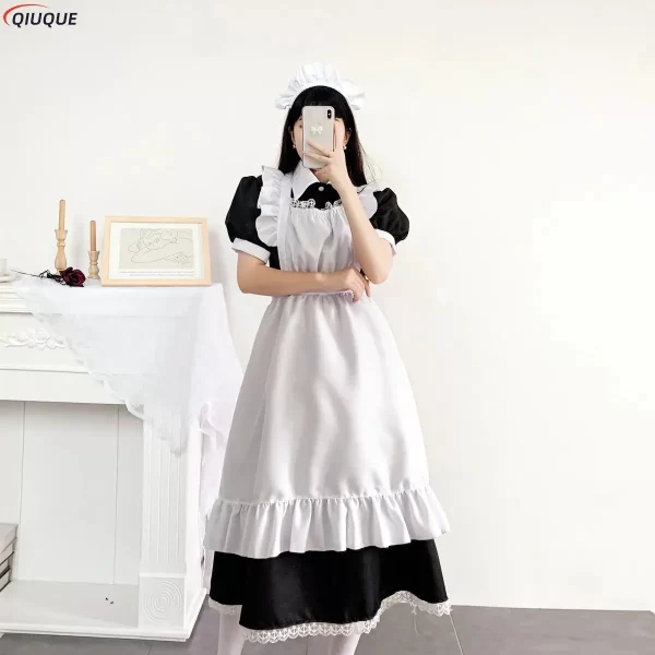 women cute maid dress maid outfit apron dress cross dressing housekeeper dress japanese uniforms halloween cosplay costume
