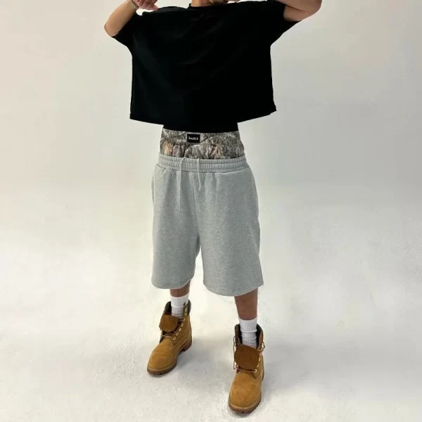 2025 new summer y2k retro shorts camouflage pattern double waist embroidered streetwear men women harajuku hip hop sports shorts