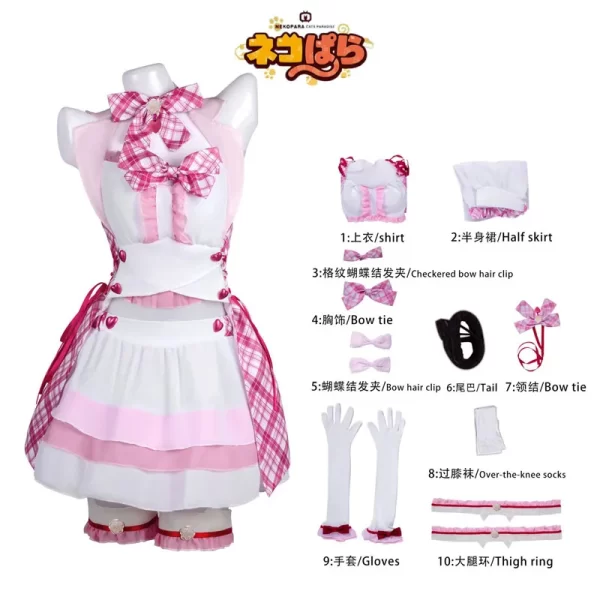 vanilla chocola cosplay anime game nekopara costume wig new idol catgirl maid dress women sexy suit halloween party disguise
