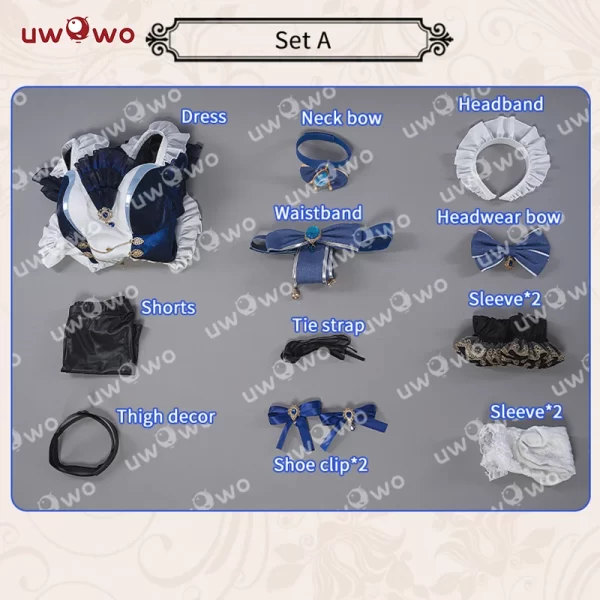 in stock uwowo genshin impact fanart furina focalors hydro archon maid cosplay costume