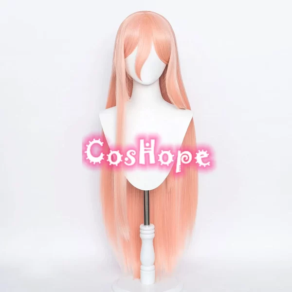 power cosplay wig 100cm long straight orange pink wig cosplay anime cosplay wigs heat resistant synthetic wigs