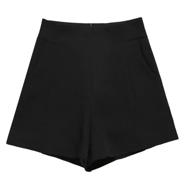 women spring summer a line shorts casual high waist loose wide leg chiffon shorts chic lady white black suit shorts high quality