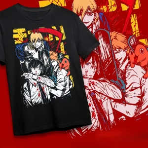 chainsaw man t shirt chainsaw man anime csm denji power black shirt all size magishirt graphic t shirts oversized t shirt
