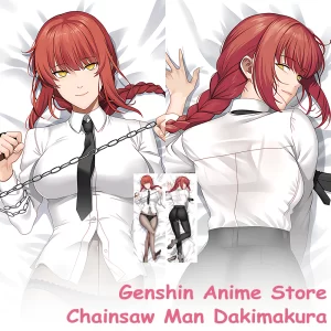 chainsaw man dakimakura anime makima cosplay body pillow case double sided print hugging cushion cover life size body pillowcase