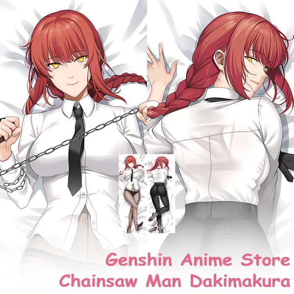 chainsaw man dakimakura anime makima cosplay body pillow case double sided print hugging cushion cover life size body pillowcase
