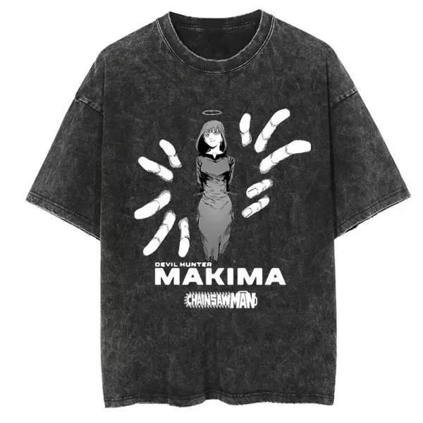 hot anime chainsaw man hayakawa aki printed tee men women manga t shirts washed cotton oversized t shirt harajuku male tshirt