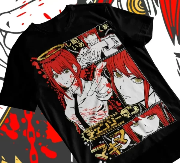 japanese anime sawtooth t shirt women's chainsaw t shirt maki tama comic punk harajuku clothes aesthetic clothes y2k top goth