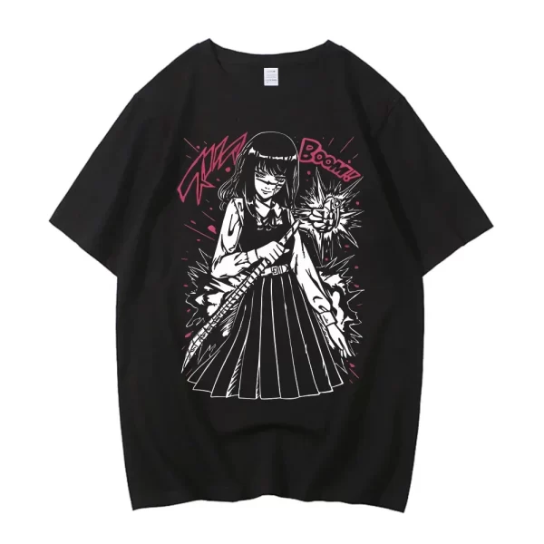 chainsaw women t shirt teen colorful aesthetic t shirt digital korean clothes gothic 2000s aesthetic anime women clothing y2k