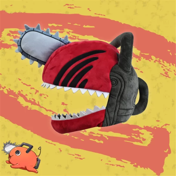 anime denji pochita hat cosplay costume accessories plush chainsaw mask props cartoon adult unisex cap