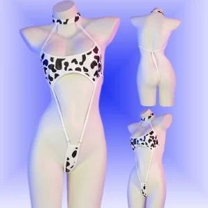anime women cow maid cosplay bikini swimsuit lingerie bodysuit halter monokini mini anime jumpsuit cute outfit cosplay bikini