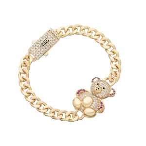 hip hop fashion jewelry cute bear 14k gold plated bracelet women's jewelry support wholesale free shipping items