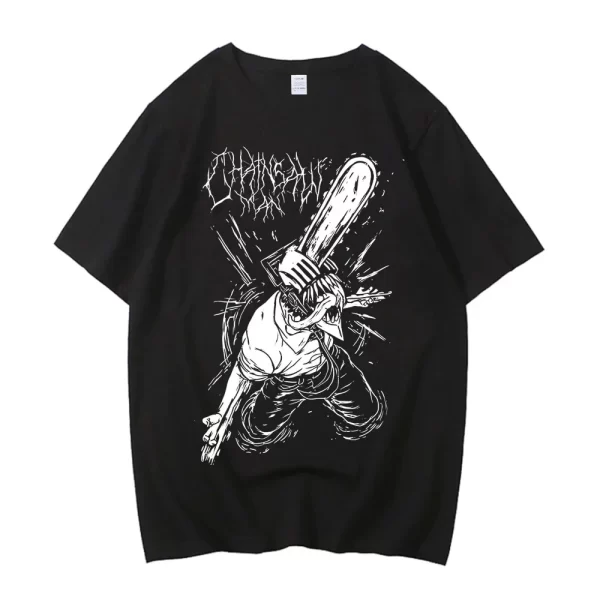 chainsaw women t shirt teen colorful aesthetic t shirt digital korean clothes gothic 2000s aesthetic anime women clothing y2k