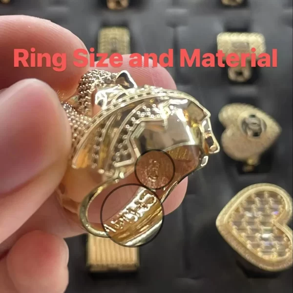 free shipping item original fashion men's ring 14k gold plated copper size 8 10 pure zirconia sparkling ring