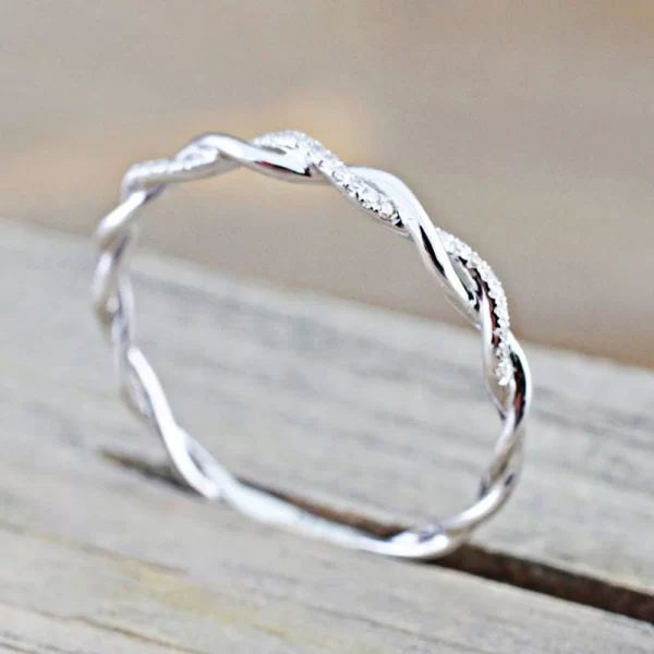 zhouyang dainty ring for women thin temperament winding wedding engagement ring silver color crystal fashion gift jewelry dzr018