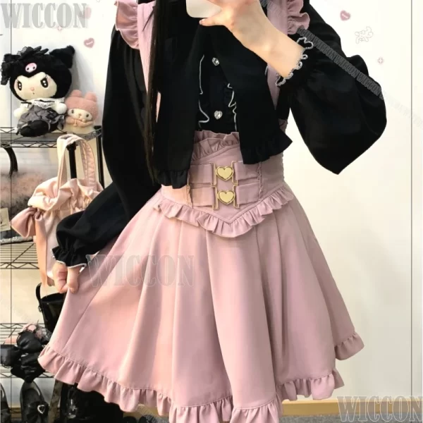 overall dress jirai kei maid cosplay costume kawaii underground idol cute jk dress girl women christmas holloween customized