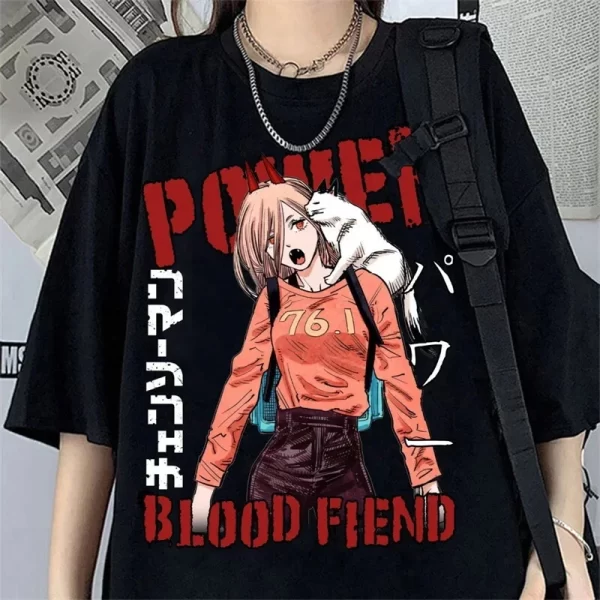 japanese anime chainsaw man graphic print t shirt men women fashion casual crew neck short sleeve plus size unisex t shirt