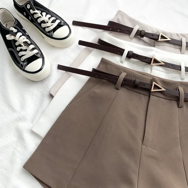 itoolin casual women's shorts a line high waist short chic office lady shorts with belted vintage female trousers spring summer