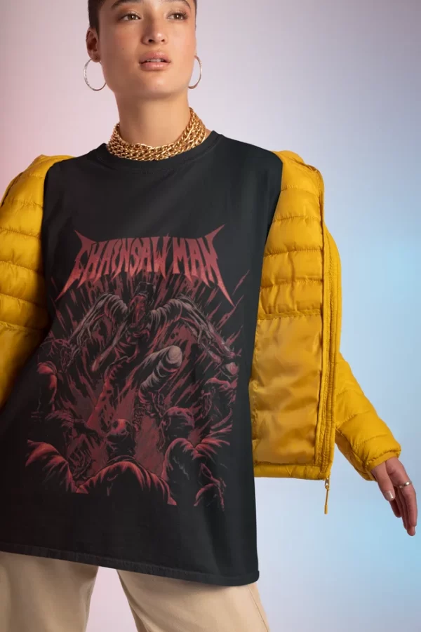 chainsaw man shirt makima power tshirt poshita t shirt denji anime manga tee asa