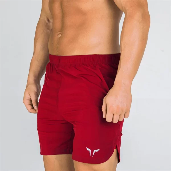double deck fitness sports shorts men summer slim quick drying breathable woven shorts men's sweatpants training gym clothing