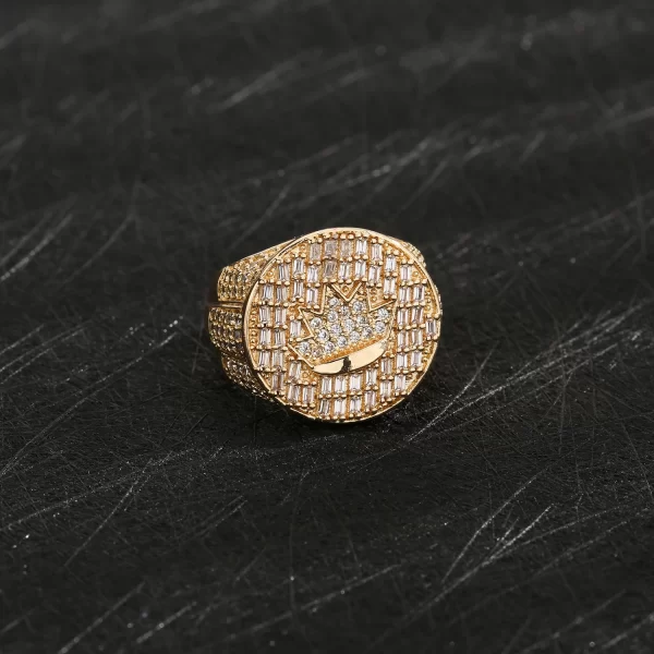 free shipping item original fashion men's ring 14k gold plated copper size 8 10 pure zirconia sparkling ring