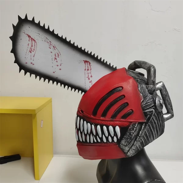 chainsaw man cosplay mask realistic anime character head cover halloween fancy dress party costume accessories horror mask