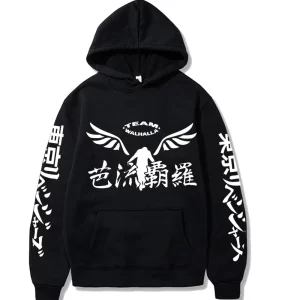 anime gambar valhalla logo printed pullover unisex fashion cosplay sportswear casual streetwear new tokyo revengers anime hoodie