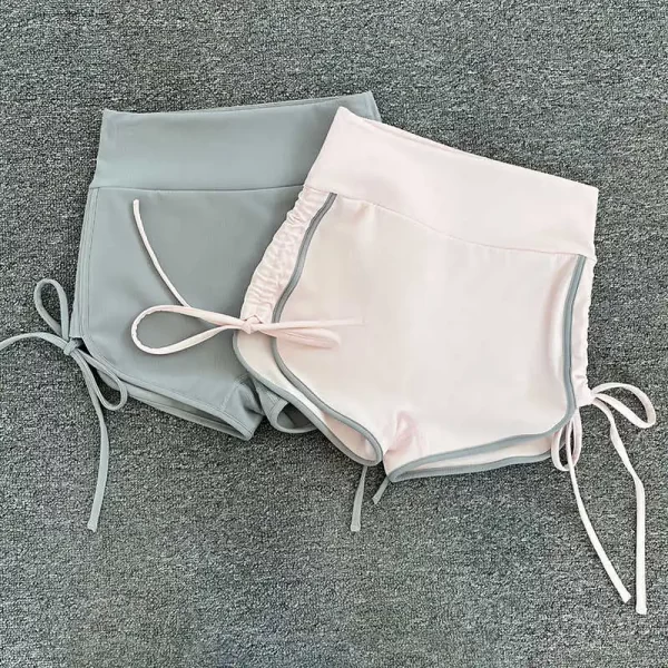 women's drawstring sports shorts for summer; lightweight quick drying casual hot pants for fitness; sexy high waisted hip liftin
