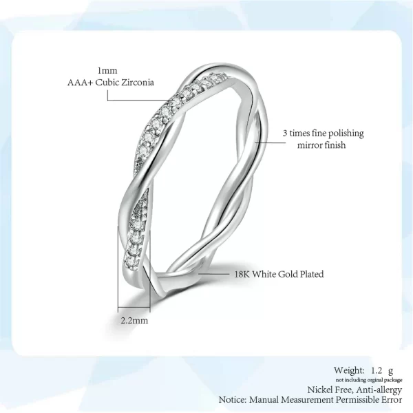 zhouyang dainty ring for women thin temperament winding wedding engagement ring silver color crystal fashion gift jewelry dzr018