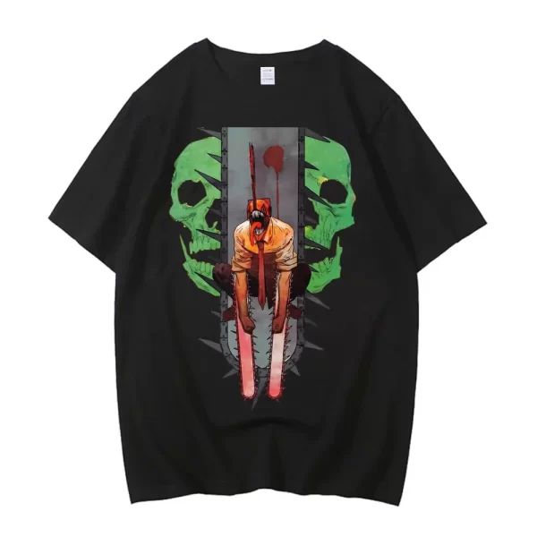 chainsaw women t shirt teen colorful aesthetic t shirt digital korean clothes gothic 2000s aesthetic anime women clothing y2k