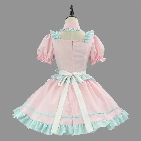 anime s 5xl sweet cute lolita maid dress cosplay costume pink blue girl woman maid dress party coffee shop costumes rainbow girl